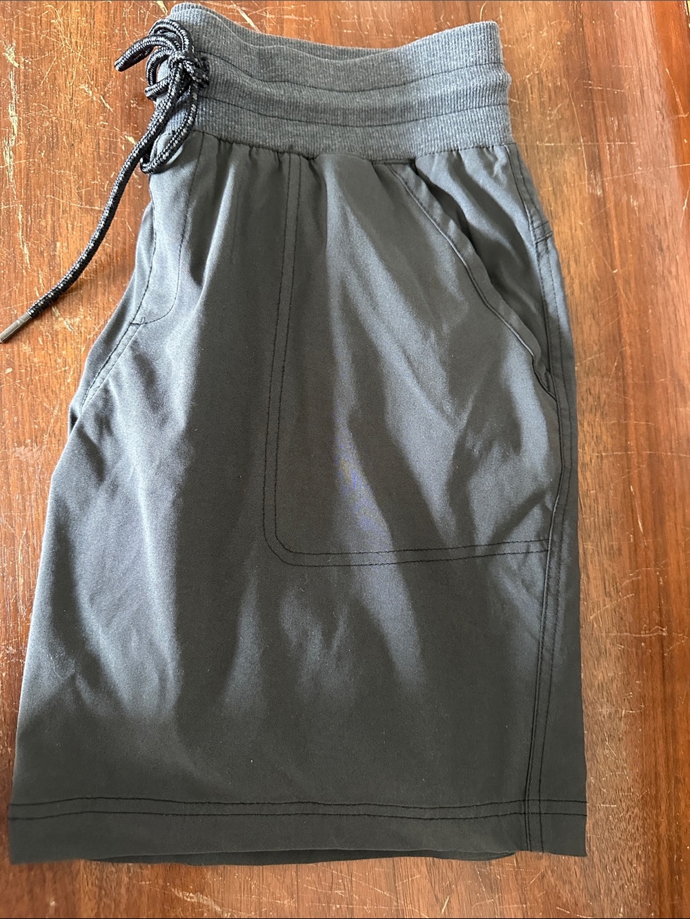 Grey Athletic Drawstring Performance Shorts